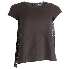 Camiseta Sacai Polka Dot Back en Algodón Negro Negro