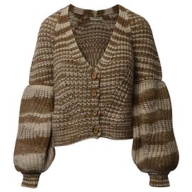 Ulla Johnson Jelena upperr Cardigan Rayé en Fibre d'Alpaga Multicolore Autre Imprimé python