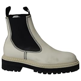 Proenza Schouler-Proenza Schouler Lug Sole Chelsea Boots in White Calfskin Leather-White