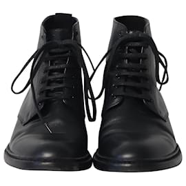 Saint Laurent-Saint Laurent Army Lace-Up Boots in Black Leather-Black