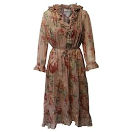 Zimmermann-Zimmermann Corsair Ruffle Midi Dress in Floral Cotton-Other