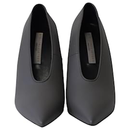 Stella Mc Cartney-Zapatos de salón con puntera en punta en ante gris de Stella McCartney High Vamp-Gris