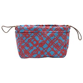 Hermès Fourbi 25 Bolsito de Seda con Estampado Azul Otro