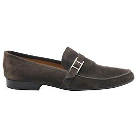 Hermès Mocasines con hebilla Hermes en ante marrón Castaño