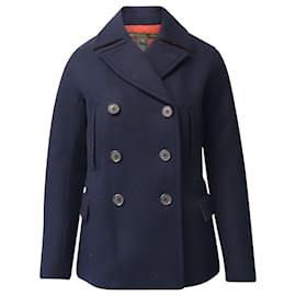 Marc Jacobs-Marc Jacobs Double Breasted Pea Coat in Navy Blue Wool -Navy blue