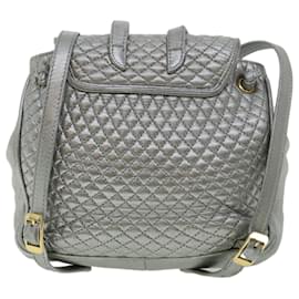 Bally-BALLY Matelasse Backpack Leather Silver Auth am3396-Silvery