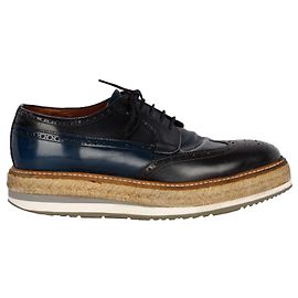Prada Baskets espadrilles perforées bicolores Bleu