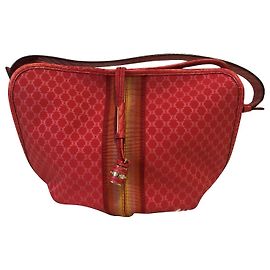 Celine Daoust Celine Macadam Canvas Handbag Red Red