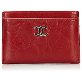 Chanel-Porte-cartes Chanel Camélia Rouge-Rouge