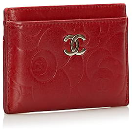 Chanel-Porte-cartes Chanel Camélia Rouge-Rouge