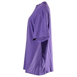 Balenciaga-Balenciaga Bébé Embellished Oversized T-shirt in Purple Cotton -Purple