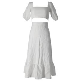 Reformation-Conjunto de top y falda Yucca de Reformation en lino blanco-Blanco