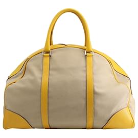 Prada-Prada Reisetasche Duffle aus gelbem und beigem Segeltuch-Mehrfarben