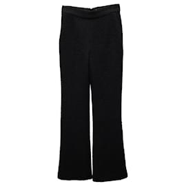 Chanel-Chanel Pantalon Flare en Boucle de Laine Noire-Noir