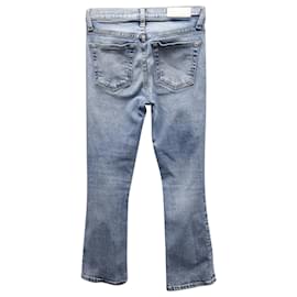 Re/Done-RE/DONE Straight Leg Jeans in Light Blue Cotton-Blue,Light blue