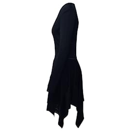 Alexandre Vauthier-Alexandre Vauthier Kleid mit Wasserfallsaum aus schwarzer Viskose-Schwarz