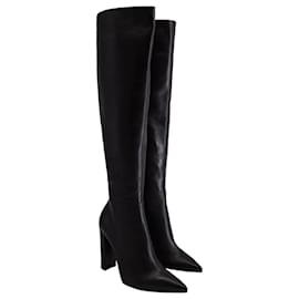 Gianvito Rossi-Gianvito Rossi Kerolyn 85 Knee High Boots in Black Leather -Black