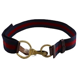 Ralph Lauren-Ralph Lauren Horsebit Strap Belt in Blue/Red Nylon-Other