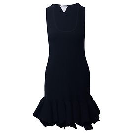 Bottega Veneta Fluted Dress in Black Wool Black