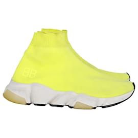 Balenciaga-Balenciaga Speed Trainer in poliestere giallo fluo-Verde