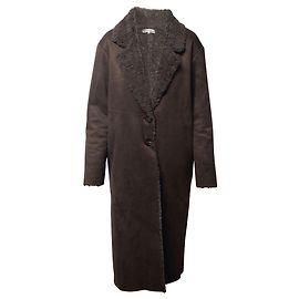 Reformation Edythe Shearling Coat in Brown Polyester Brown