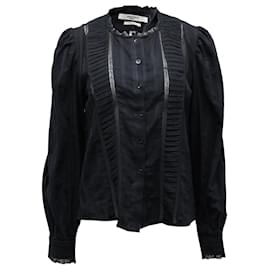 Isabel Marant Etoile-Isabel Marant Etoile Bluse mit Knopfleiste vorne aus schwarzer Baumwolle-Schwarz