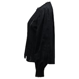 Isabel Marant Etoile-Isabel Marant Etoile Bluse mit Knopfleiste vorne aus schwarzer Baumwolle-Schwarz