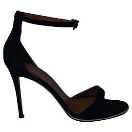 Givenchy Ankle Strap Sandals in Black Suede Black