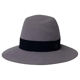 Maison Michel-Maison Michel Felt Fedora Hat in Grey Wool-Grey
