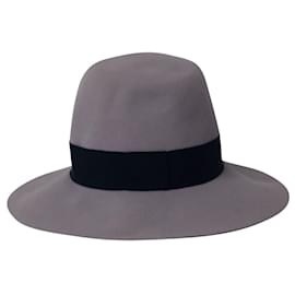 Maison Michel-Maison Michel Felt Fedora Hat in Grey Wool-Grey