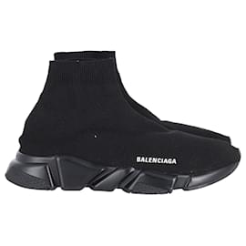 Balenciaga-Balenciaga Speed Trainers High Top Sneakers in Black Viscose-Black