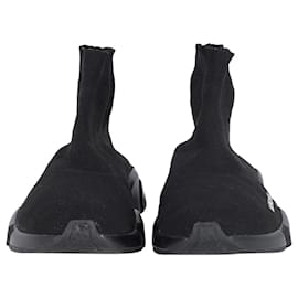 Balenciaga-Balenciaga Speed Trainers High Top Sneakers in Black Viscose-Black