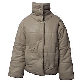 Chaqueta acolchada Nanushka Hide Press Stud en poliéster beige Beige