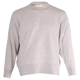 Palm Angels-Palm Angels Logo Crew Sweatshirt in Grey Cotton-Grey