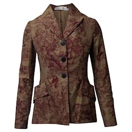 Dior-Dior Toile de Jouy Motif Jacket in Brown Cotton-Brown