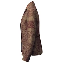 Dior-Dior Toile de Jouy Motif Jacket in Brown Cotton-Brown