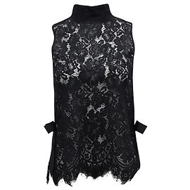 Ganni Duval Lace Top in Black Polyamide Black