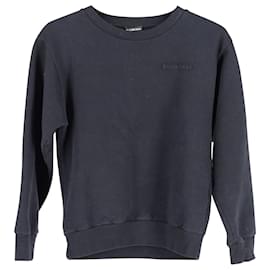 Balenciaga-Suéter Balenciaga com logo gola redonda em algodão preto-Preto