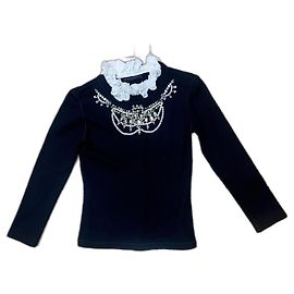 Ermanno Scervino pullover with removable collar and crystals Black