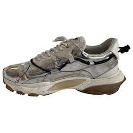 Valentino-Silver runner sneakers-Silvery