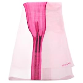Versace-Sciarpa in cotone stampato-Rosa