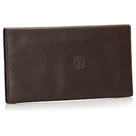 Loewe-Leather Bifold Wallet-Brown