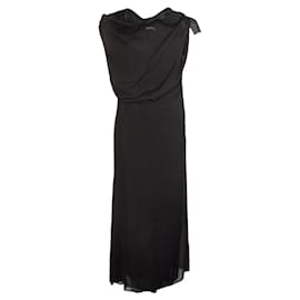 Maison Martin Margiela-Women's Silk Blend Draped Front Dress from the Maison Margiela-Black