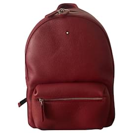 Montblanc Leather Backpack Red Red