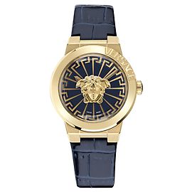 Orologio in pelle Versace Medusa Infinite D'oro Metallico