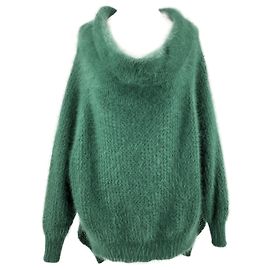 Pull Roland Mouret en angora vert avec épingle à nourrice Vert