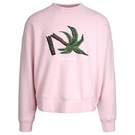 Palm Angels-Palm Angels Broken Palm Long Sleeve Sweater-Pink