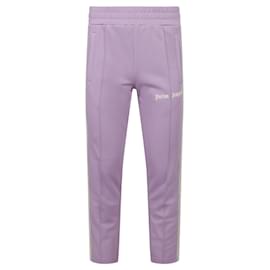 Palm Angels-Palm Angels Logo-Print Track Pants-Purple
