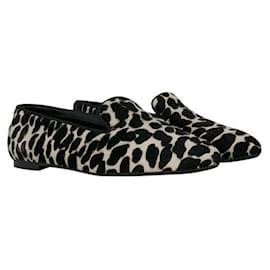 Tod's-Tod's Kate loafers in dalmation print calf-hair-Black