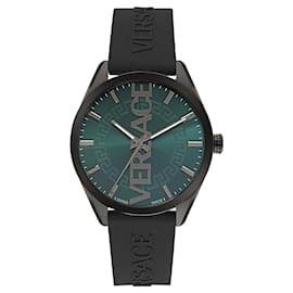 Versace-Versace V-Vertical Silicone Watch-Grey